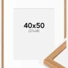 Ramme Modern Teak 40x50 cm - Passepartout Hvid 28x35 cm