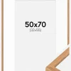 Ramme Modern Teak 50x70 cm - Passepartout Hvid 33x56 cm