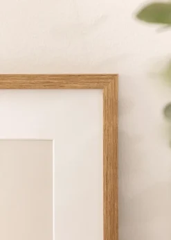 Ramme Modern Teak 50x70 cm - Passepartout Hvid 16x23 inches