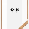 Ramme Modern Teak 40x60 cm - Passepartout Hvid 25x50 cm
