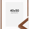 Ramme Modern varmt Brun 40x50 cm - Passepartout Hvid 11x15 inches