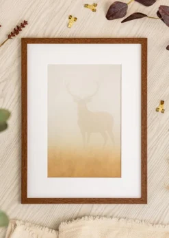 Ramme Modern varmt Brun 50x70 cm - Passepartout Hvid 15x23 inches