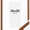 Ramme Modern varmt Brun 20x30 cm - Passepartout Hvid 10x21 cm