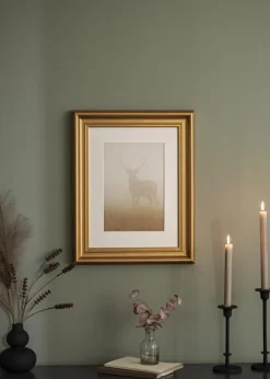 Ramme Mora Premium Guld 40x50 cm - Passepartout Hvid 27x35 cm