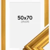 Ramme Mora Premium Guld 50x70 cm - Passepartout Hvid 40x60 cm