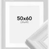Ramme Mora Premium Hvid 50x60 cm - Passepartout Hvid 40x50 cm