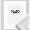 Ramme Mora Premium Hvid 40x50 cm - Passepartout Hvid 27,5x37 cm