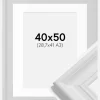 Ramme Mora Premium Hvid 40x50 cm - Passepartout Hvid 29,7x42 cm (A3)