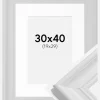 Ramme Mora Premium Hvid 30x40 cm - Passepartout Hvid 20x30 cm