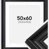 Ramme Mora Premium Sort 50x60 cm - Passepartout Hvid 16x20 inches