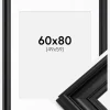 Ramme Mora Premium Sort 60x80 cm - Passepartout Hvid 50x60 cm