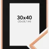 Ramme New Lifestyle Apricot 30x40 cm - Passepartout Sort 21x29,7 cm (A4)