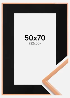 Ramme New Lifestyle Apricot 50x70 cm - Passepartout Sort 33x56 cm
