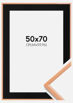 Ramme New Lifestyle Apricot 50x70 cm - Passepartout Sort 16x24 inches