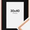 Ramme New Lifestyle Apricot 30x40 cm - Passepartout Sort 20x30 cm