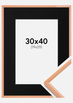 Ramme New Lifestyle Apricot 30x40 cm - Passepartout Sort 20x30 cm
