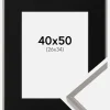 Ramme New Lifestyle Earth Grey 40x50 cm - Passepartout Sort 27x35 cm
