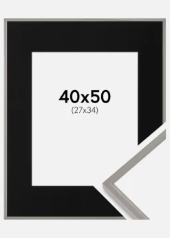 Ramme New Lifestyle Earth Grey 40x50 cm - Passepartout Sort 28x35 cm