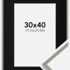 Ramme New Lifestyle Earth Grey 30x40 cm - Passepartout Sort 8x12 inches