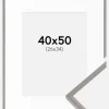 Ramme New Lifestyle Earth Grey 40x50 cm - Passepartout Hvid 27x35 cm
