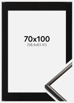 Ramme New Lifestyle Espresso Brown 70x100 cm - Passepartout Sort 59,4x84 cm (A1)