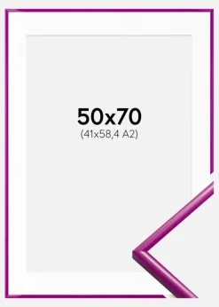 Ramme New Lifestyle Fuchsia 50x70 cm - Passepartout Hvid 42x59,4 cm (A2)