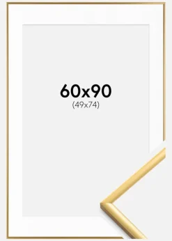 Ramme New Lifestyle Gold 60x90 cm - Passepartout Hvid 50x75 cm