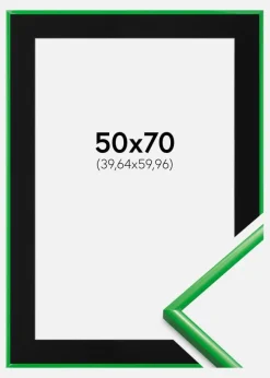 Ramme New Lifestyle Grass Green 50x70 cm - Passepartout Sort 16x24 inches