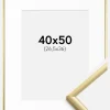 Ramme New Lifestyle Guld 40x50 cm - Passepartout Hvid 27,5x37 cm