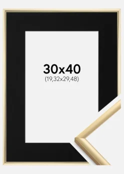 Ramme New Lifestyle Guld 30x40 cm - Passepartout Sort 8x12 inches