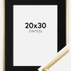 Ramme New Lifestyle Guld 20x30 cm - Passepartout Sort 15x21 cm (A5)
