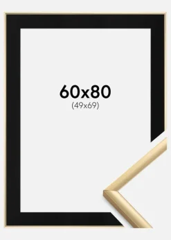 Ramme New Lifestyle Guld 60x80 cm - Passepartout Sort 50x70 cm