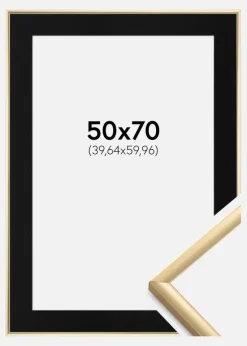Ramme New Lifestyle Guld 50x70 cm - Passepartout Sort 16x24 inches