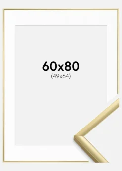 Ramme New Lifestyle Guld 60x80 cm - Passepartout Hvid 50x65 cm