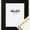 Ramme New Lifestyle Guld 40x50 cm - Passepartout Sort 28x35 cm
