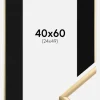 Ramme New Lifestyle Guld 40x60 cm - Passepartout Sort 25x50 cm