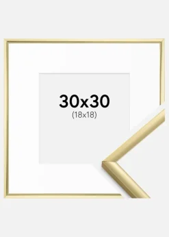 Ramme New Lifestyle Guld 30x30 cm - Passepartout Hvid 19x19 cm