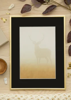 Ramme New Lifestyle Guld 70x100 cm - Passepartout Sort 62x85 cm