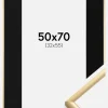 Ramme New Lifestyle Guld 50x70 cm - Passepartout Sort 33x56 cm