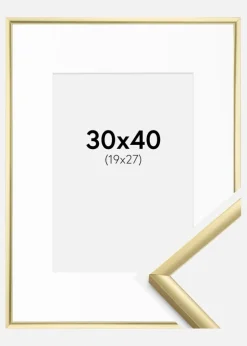 Ramme New Lifestyle Guld 30x40 cm - Passepartout Hvid 20x28 cm