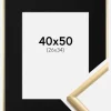 Ramme New Lifestyle Guld 40x50 cm - Passepartout Sort 27x35 cm