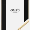 Ramme New Lifestyle Guld 60x90 cm - Passepartout Sort 40x70 cm