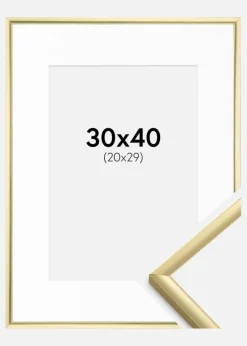Ramme New Lifestyle Guld 30x40 cm - Passepartout Hvid 21x30 cm