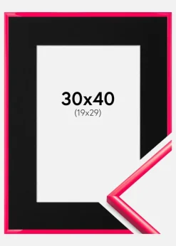 Ramme New Lifestyle Hot Pink 30x40 cm - Passepartout Sort 20x30 cm