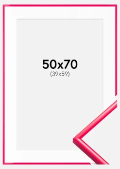 Ramme New Lifestyle Hot Pink 50x70 cm - Passepartout Hvid 40x60 cm