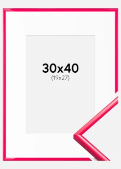 Ramme New Lifestyle Hot Pink 30x40 cm - Passepartout Hvid 20x28 cm
