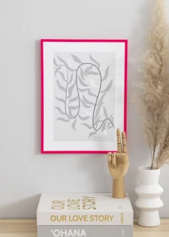 Ramme New Lifestyle Hot Pink 70x100 cm - Passepartout Sort 62x85 cm