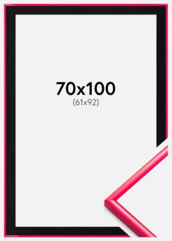 Ramme New Lifestyle Hot Pink 70x100 cm - Passepartout Sort 62x93 cm