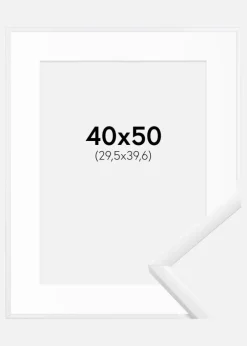 Ramme New Lifestyle Hvid 40x50 cm - Passepartout Hvid 12x16 inches