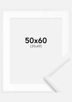 Ramme New Lifestyle Hvid 50x60 cm - Passepartout Hvid 40x50 cm